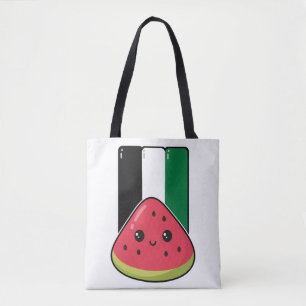 Cute Palestine flag with watermelon-Free Palestin Tote Bag