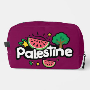 Cute Palestine word surrounded by watermelons tree Dopp Kit
