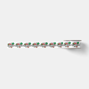 Cute Palestine word surrounded by watermelons tree Satin Ribbon