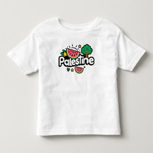 Cute Palestine word surrounded by watermelons tree Toddler T-Shirt