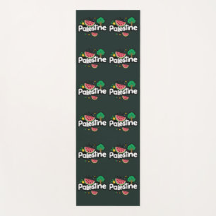 Cute Palestine word surrounded by watermelons tree Yoga Mat