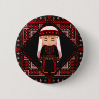 cute Palestinian girl Embroidery red tatreez