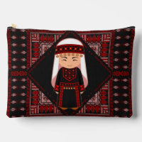 cute Palestinian girl Embroidery red tatreez