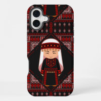 cute Palestinian girl Embroidery red tatreez
