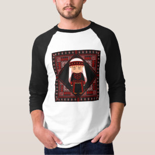 cute Palestinian girl Embroidery red tatreez T-Shirt