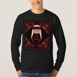 cute Palestinian girl Embroidery red tatreez T-Shirt
