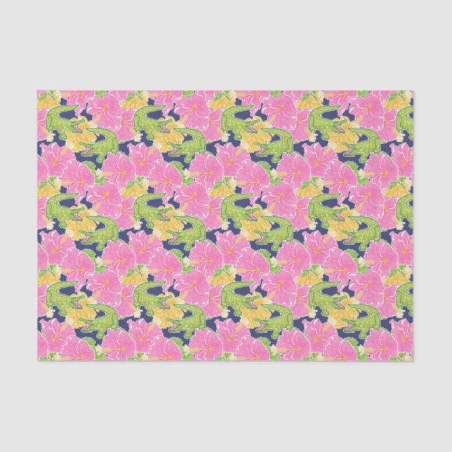 Cute Palm Beach Alligators Tissue Paper (Front)