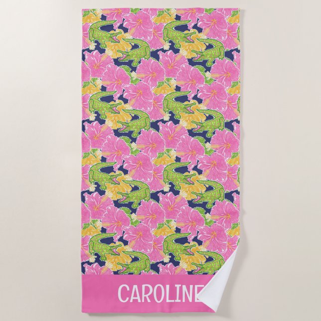 Cute Palm Beach Alligators Towel (Front)