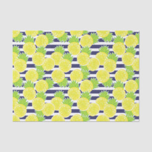 Cute Palm Beach Rugby Stripes and Lemons Tissue Paper