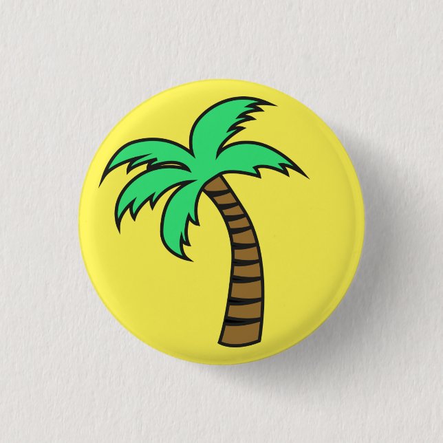 Cute Palm Tree Badge Pin Button (Front)