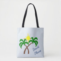 Cute Palm Tree Beach Please Tote Bag