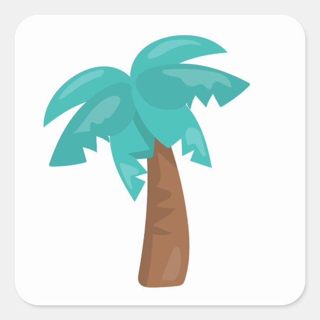 Cute Palm Tree Square Sticker (Front)