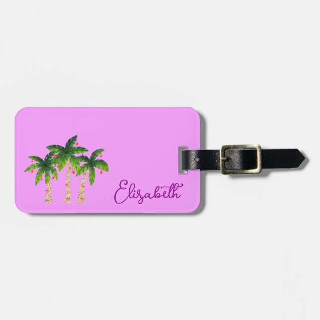 Cute Palm Trees Luggage Tag (Front Horizontal)