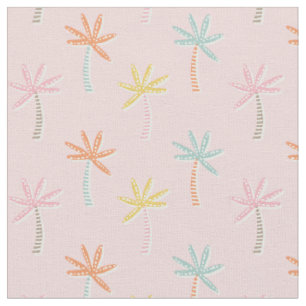 Cute Palmtrees on light pink background Fabric