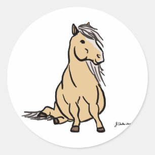 Cute Palomino Pony Classic Round Sticker
