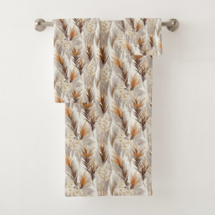 Cute Pampas grass tiled pattern  Bath Towel Set
