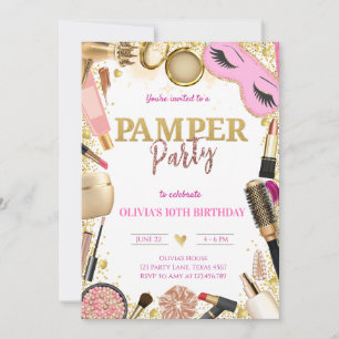 Cute Pamper Party Birthday Invitation
