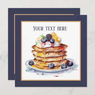 Cute pancake breakfast party invitation