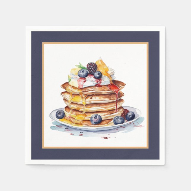 Cute pancake breakfast party napkin (Front)
