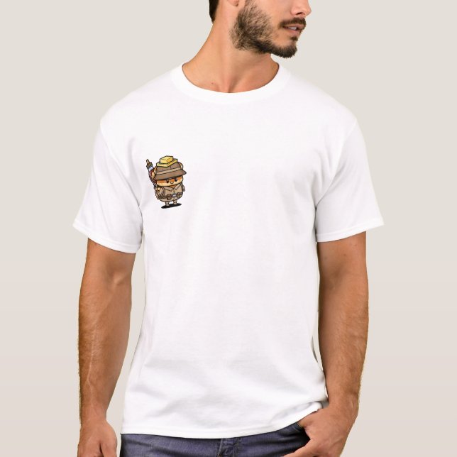 Cute Pancake Explorer Character with Butter Hat T-Shirt (Front)
