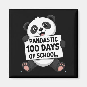 Cute Panda 100 Days At School Magnet