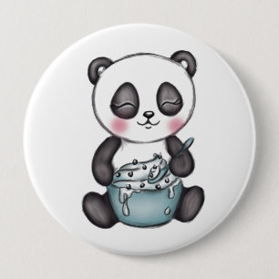 Cute Panda 10 Cm Round Badge