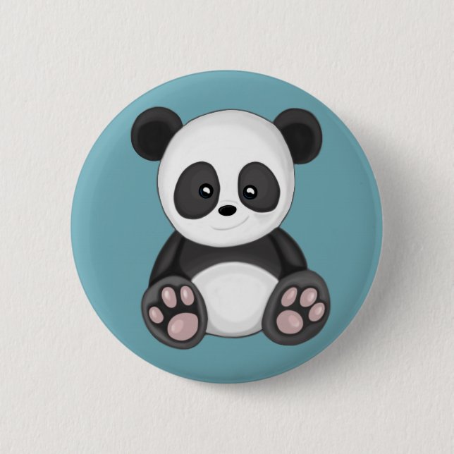 Cute Panda 6 Cm Round Badge (Front)