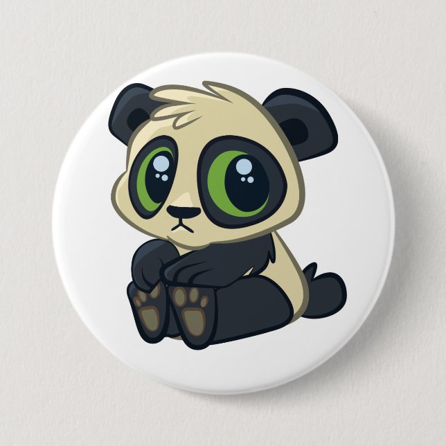 Cute Panda 7.5 Cm Round Badge (Front)