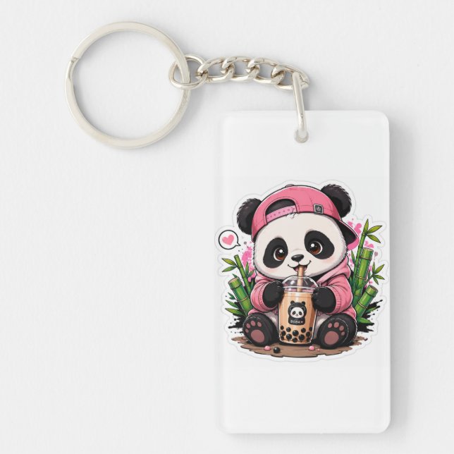 Cute Panda  Acrylic Keychain  (Front)