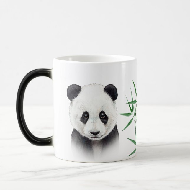 Cute Panda and Bamboo Magic Mug (Left)