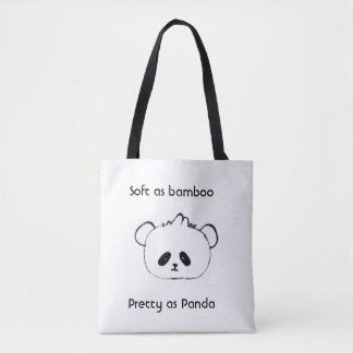 Cute Panda And Bamboo Quote Tote Bag