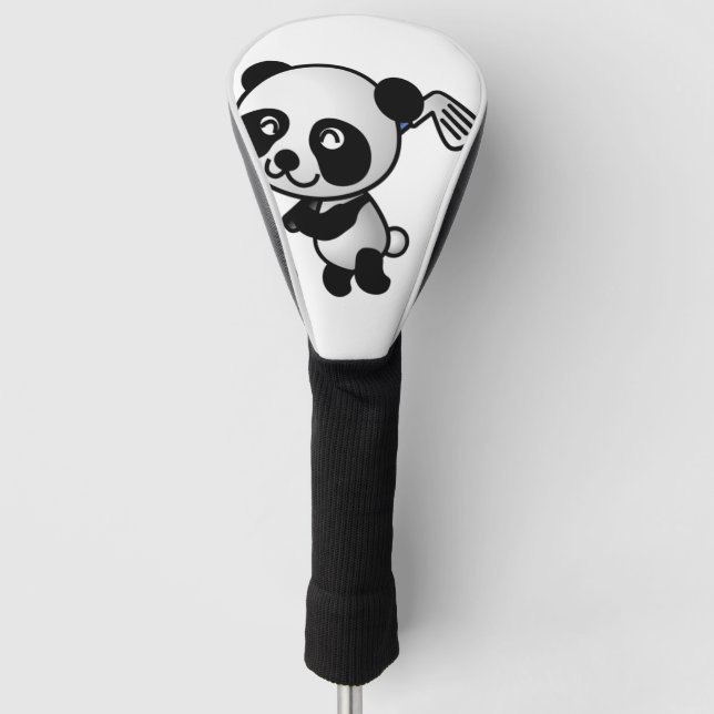 cute panda and golf club head cover (Front)