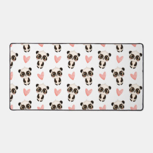 Cute Panda and Heart Pattern Desk Mat