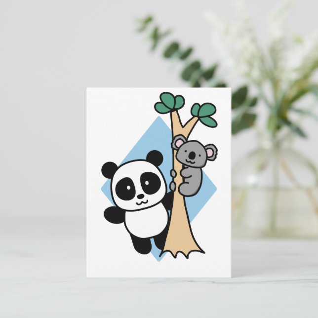 Cute Panda and Koala - Amanda Roos Postcard (Standing Front)