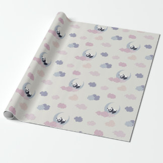 Cute panda and moon wrapping paper