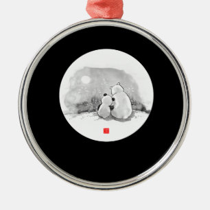Cute Panda And Polar Bear Animal Lover Metal Ornament