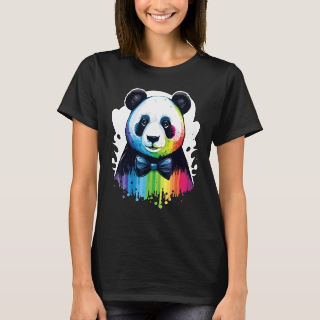 Cute Panda  Animal on Panda 2 T-Shirt (Front)