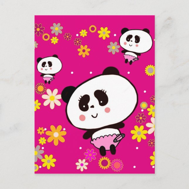 Cute Panda Baby customised Postcard (Front)