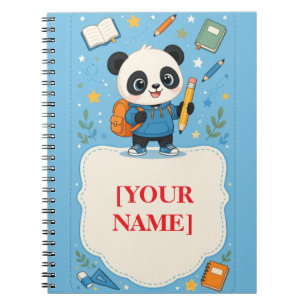 Cute Panda Back to School School Note Notebook