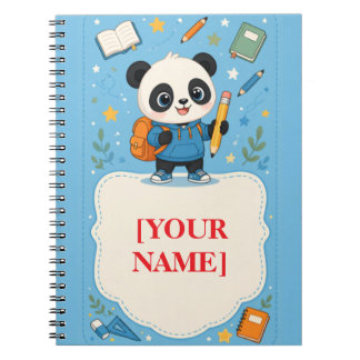Cute Panda Back to School School Note Notebook