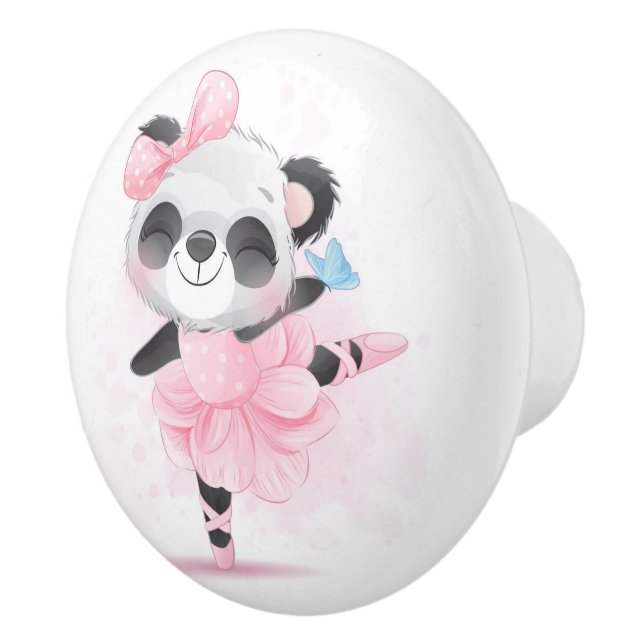 Cute Panda Ballerina Ceramic Knob (Right)