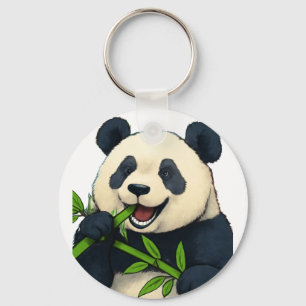 Cute Panda Bamboo Cartoon Animal Design Key Ring