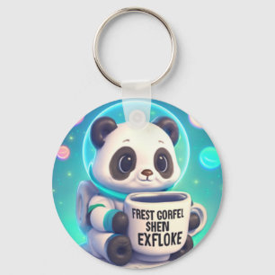 Cute Panda Bamboo Cartoon Animal Design Key Ring