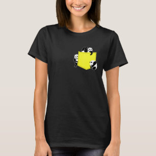 Cute Panda Bear Animal Love Breast Pocket T-Shirt