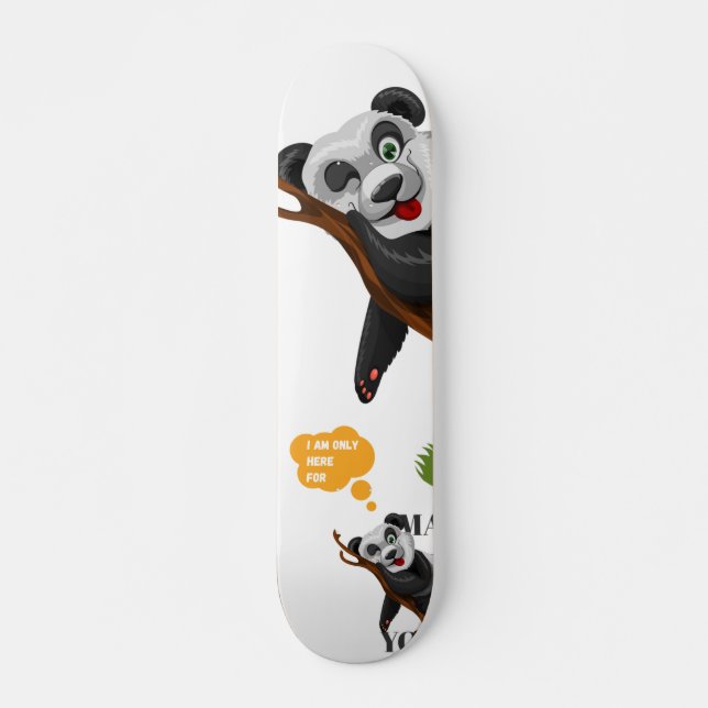 Cute panda bear animal lover funny cartoon skateboard (Front)