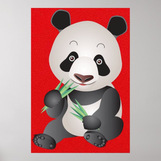 cute panda bear art poster (Front)