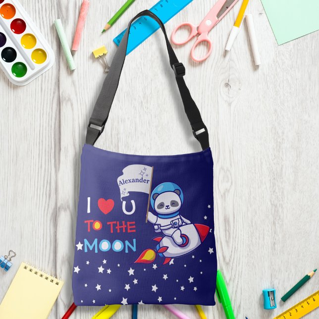 Cute Panda Bear Astronaut On Rocket Ship Kids  Crossbody Bag (Creator Uploaded)