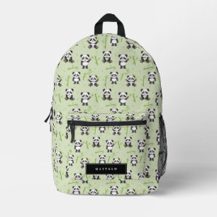 Cute Panda Bear Bamboo Kawaii Animals Pattern Printed Backpack