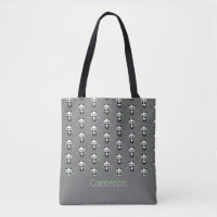 Cute Panda Bear Bamboo Pattern Grey Custom Name