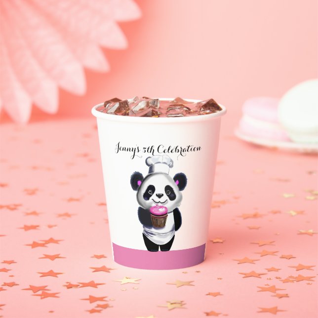 Cute Panda Bear Birthday Paper cup (Insitu)